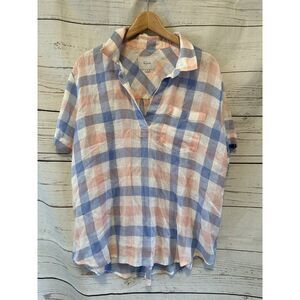 Rails Women's Top Savannah Shirt Short Sleeve Petals Sky XL